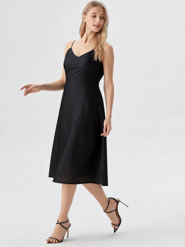Black Elegance A-Line Dress