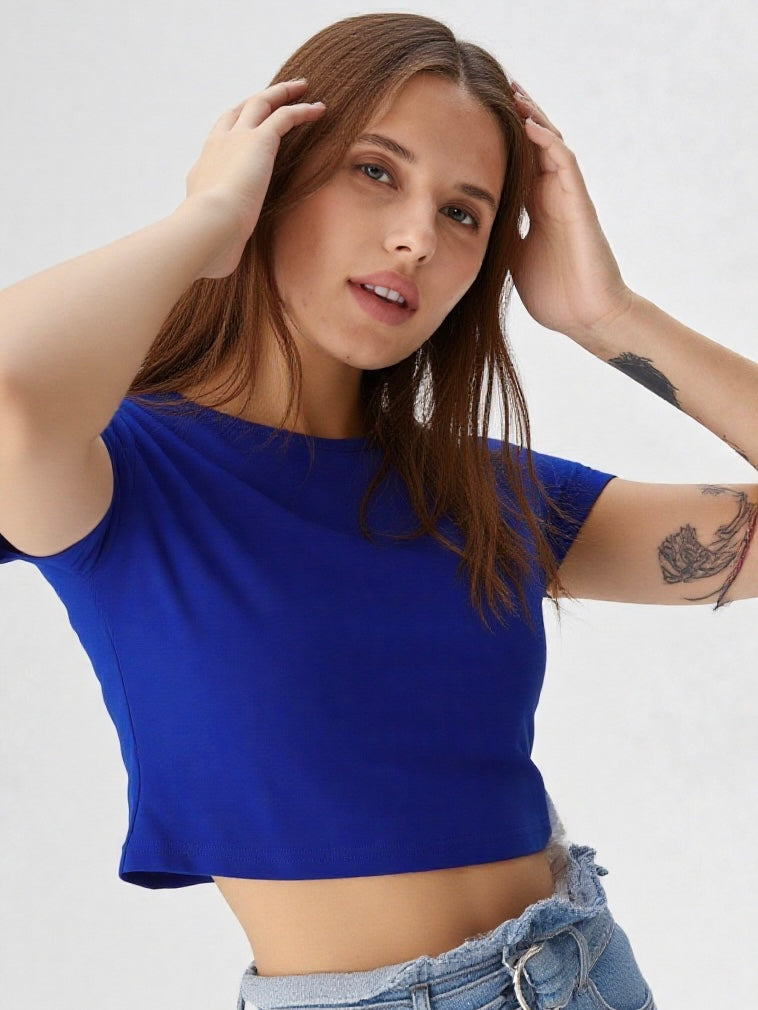 Blue Crop Top