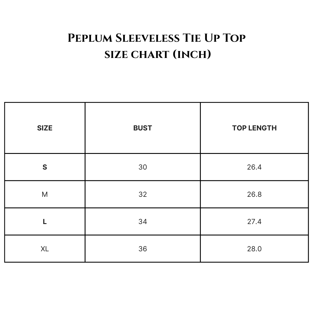Peplum Sleeveless Tie Up Top