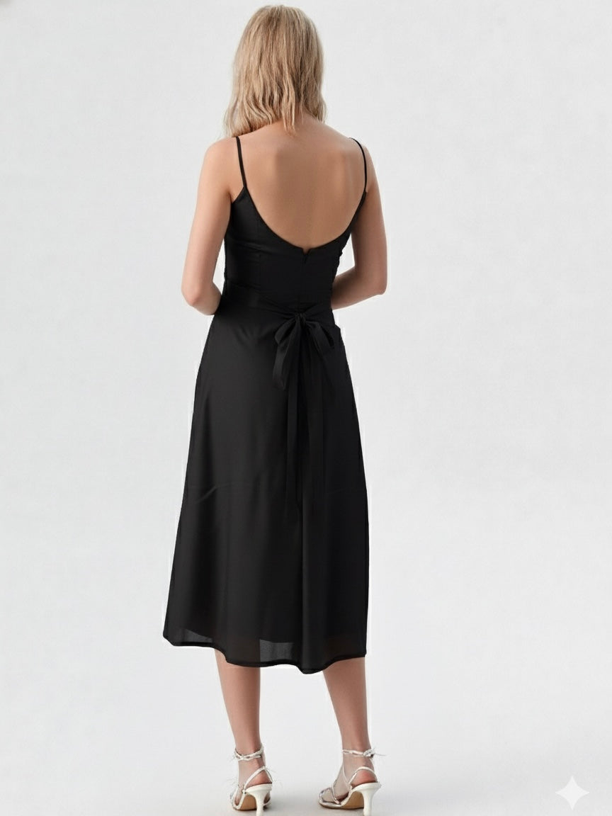 Black Elegance A-Line Dress