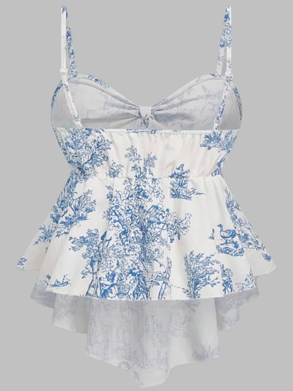 Peplum Sleeveless Tie Up Top