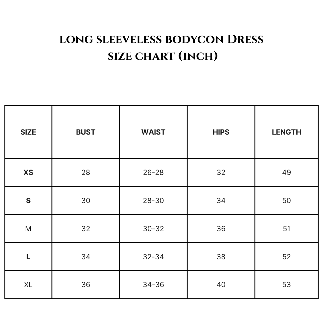 Long Sleeveless Bodycon Dress